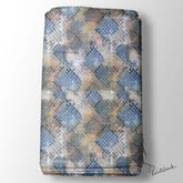 Designer Indigo Printed Fabric For Designer Dresses